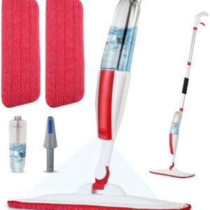Mops for Floor Cleaning Wet Spray Mop with 14 oz Refillable Bottle and 2 Washable Microfiber Pads Home or Commercial Use Dry Wet Flat Mop for Hardwood Laminate Wood Ceramic : Industrial & Scientific