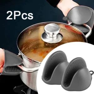 Oven Mitts Silicone 2pcs Heat Resistant Pinch Mitts Anti Scalding Non Slip Gloves Clips Pot Holder Cooking Baking Oven Mitts