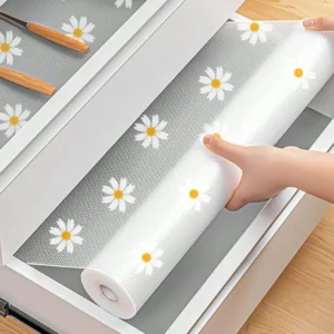 Daisy Shelf Liner For Kitchen Cabinets EVA Waterproof Fridge Pad Cupboard Mat Easy Placemats Non-Adhesive Drawer Liner