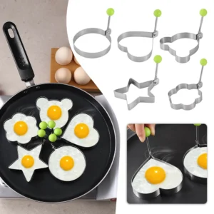 Stainless Steel Fried Egg Molds Breakfast Pancake Mold Creative Cake Tool Non-stick Egg Shaper Baking Cooking Kitchen Gadgets