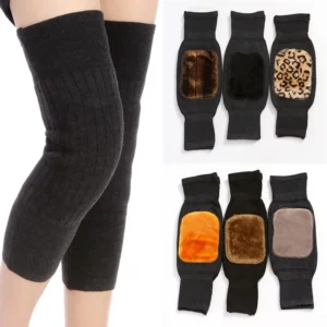 Thermal Knee Pads 1 Pair for Arthritis Pain Winter Faux cashmere Knee Warmers Unisex Thicken Elastic Knee Sleeves for Warmth