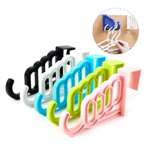 Multi-Function Home Accessories Foldable Clothes Hanger Drying Rack 5 Hole Suit Bathroom Door Plastic Organizer Storage Rack
