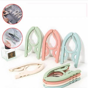 Portable folding clothes hanger, travel expandable anti slip clothes hanger, lightweight home hotel storage, space saving
