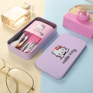 Sanrio Makeup Hello Kitty Brush Set Eyeshadow Foundation Blush Brush Women Cosmetic Beauty Tools Kit Girl Birthday Gift with Box