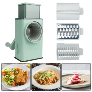 Vegetable Chopper Multifunction Manual Food processor 3 in 1 Rotary Potato Chip Slicer Cutter Shredded Potato Cheese Machine