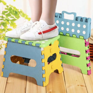 Folding Step Stool Plastic Durable Easy Foldable Plastic Chair (Random Colour)