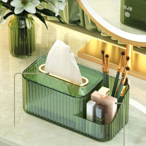 Multifunctional 2 in 1 Acrylic Tissue Box with Holder