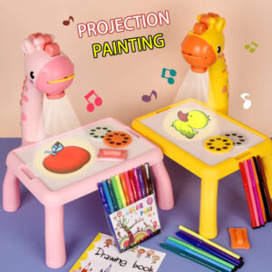 Kids LED Projector Drawing Table with Projection Board - Creative Painting Desk Toy for Graffiti Early Education Writing board and Birthday Gift