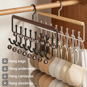 Multifunctional Wood Hanger 8 Hooks Underwear Scarf Sling Tie Storage Rack Household Dormitory Clothes Drying Hangers Wardrobe Organizer Accessories