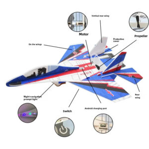 Electric Foam Aeroplane Fighter USB Rechargeable Hand Throw Glider Assembled