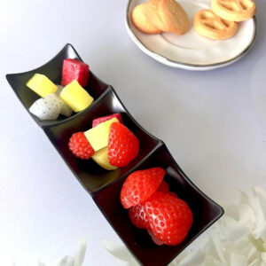 Three Compartment Dip Sauce Tray | Multi-Section Snack & Condiment Dish | Elegant Serving Plate for Kitchen & Dining