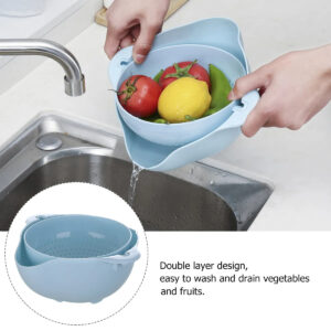 Kitchen Double Drain Basket 360° Rotation