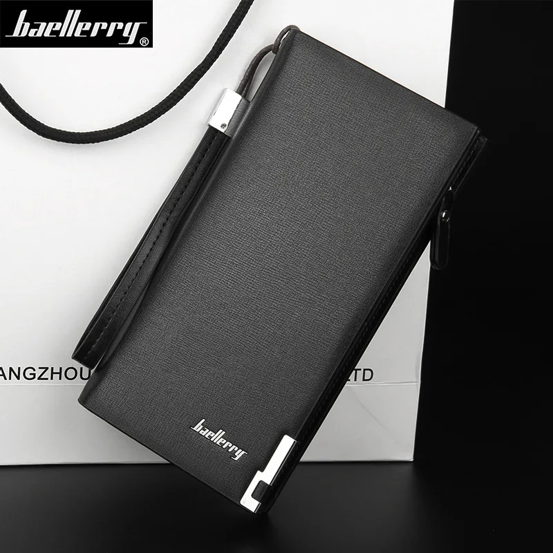 Baellerry Long Wallet For Women Slim Money Mobile Men Leather Wallet Card Holder